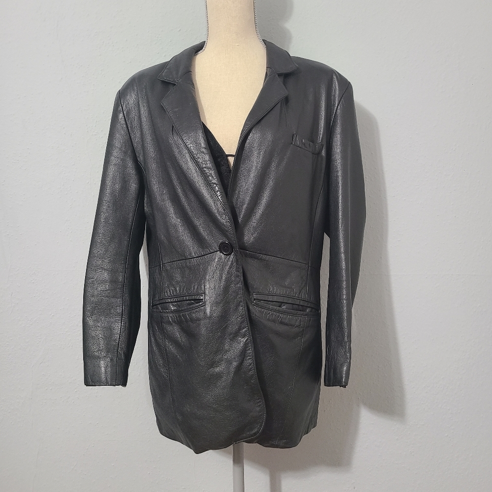 Vintage‎ Wilson's Black Leather Jacket 90s Y2K [Size Medium]